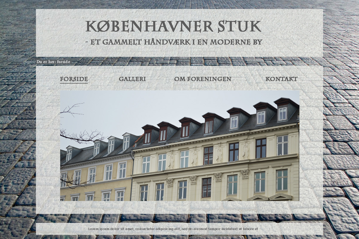 Photoshop mock-up | Københavnsk stuk website